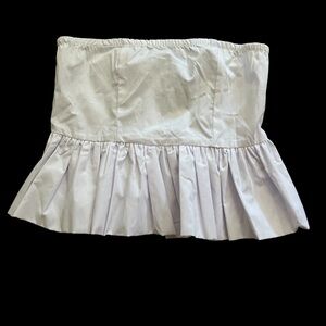 NWT PrettyLittleThing White Ruffle Tube Top, size 4